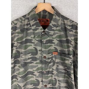 Dixxon Men’s Camo Button-Up Shirt - Green Camouflage